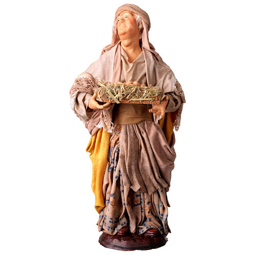 Kobieta kosz jajek 30 cm figurka szopki neapolitańskiej 1