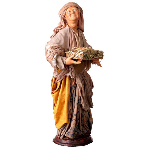 Mulher com cesta ovos para presépio napolitano figuras 30 cm altura média 4