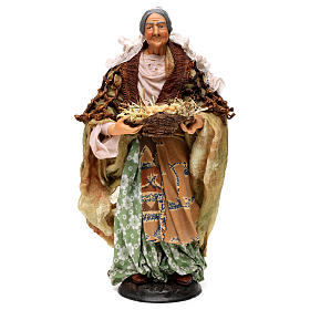 Neapolitan Nativity figurine, woman with egg basket, 30 cm
