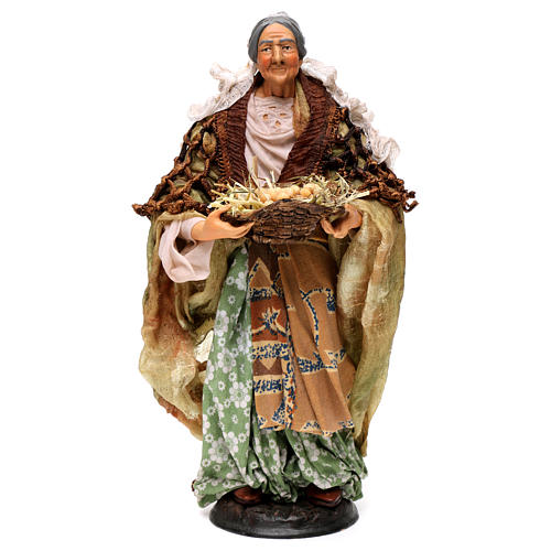 Neapolitan Nativity figurine, woman with egg basket, 30 cm 1