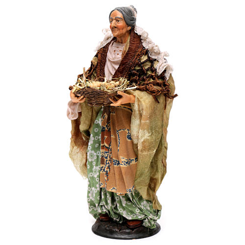 Neapolitan Nativity figurine, woman with egg basket, 30 cm 3
