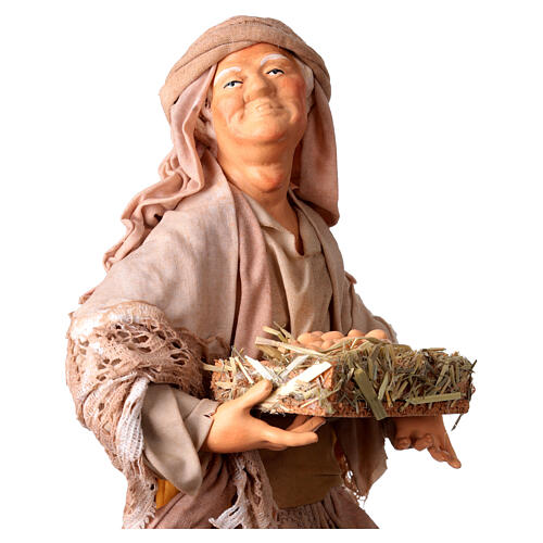 Neapolitan Nativity figurine, woman with egg basket, 30 cm 2