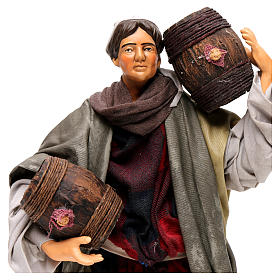 Neapolitan Nativity figurine, man with cask, 30cm