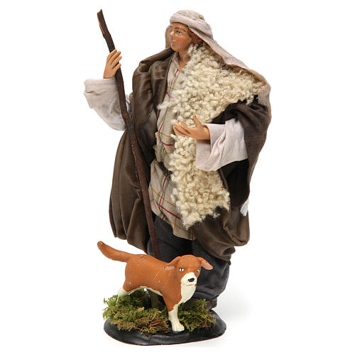 Pasterz z psem 18 cm szopka z Neapolu 2