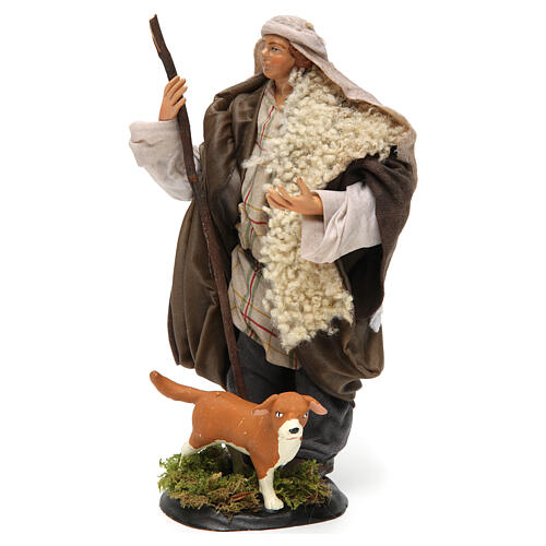 Pastor com cão para presépio napolitano com figuras de 18 cm de altura média 2