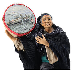 Neapolitan nativity scene figurine, man with tambourine 18cm