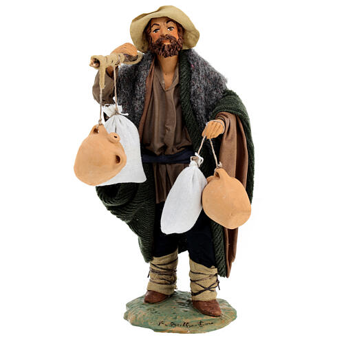 Neapolitan Nativity figurine, man with cloth bags, 24 cm 1