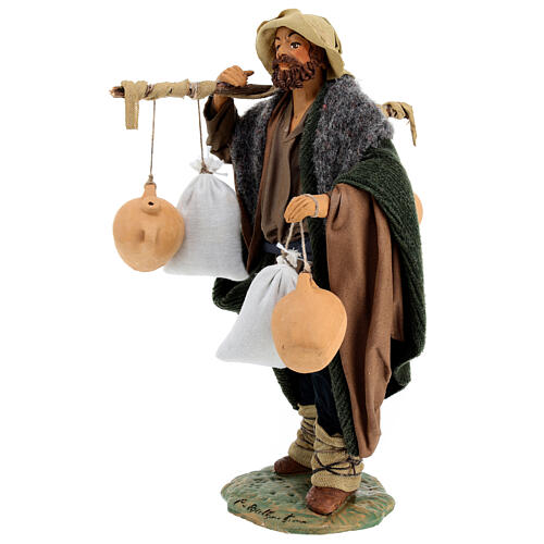 Neapolitan Nativity figurine, man with cloth bags, 24 cm 2