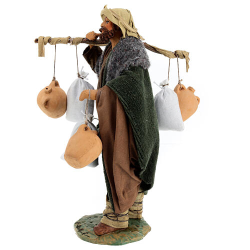 Neapolitan Nativity figurine, man with cloth bags, 24 cm 4