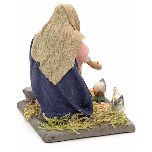 Neapolitan Nativity figurine, woman feeding ducks, 10 cm 2