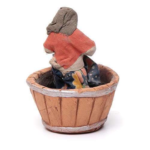 Neapolitan Nativity figurine, woman treading grapes, 10 cm 4