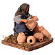 Neapolitan Nativity figurine, man repairing amphorae, 10 cm s3