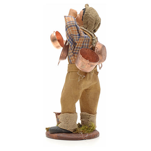 Neapolitan Nativity figurine, young boy with copper pans, 14cm 3