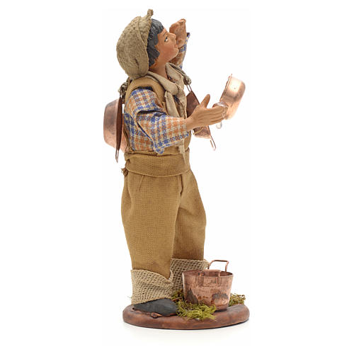 Neapolitan Nativity figurine, young boy with copper pans, 14cm 4