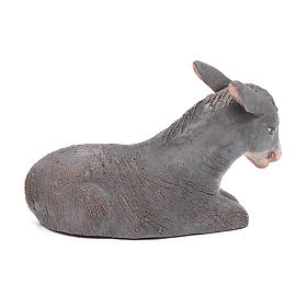 Asino terracotta seduto 10 cm presepe Napoli