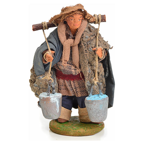 Neapolitan Nativity figurine, old woman carrying water , 10 cm 1