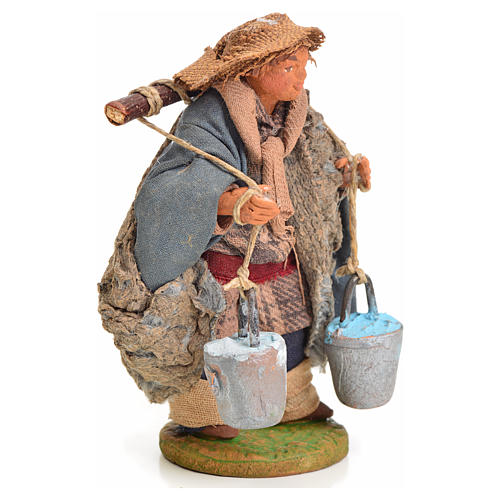 Neapolitan Nativity figurine, old woman carrying water , 10 cm 2