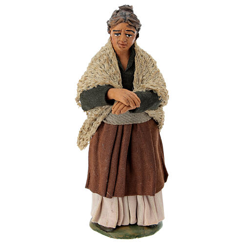 Neapolitan Nativity figurine, woman on the balcony , 10 cm 1