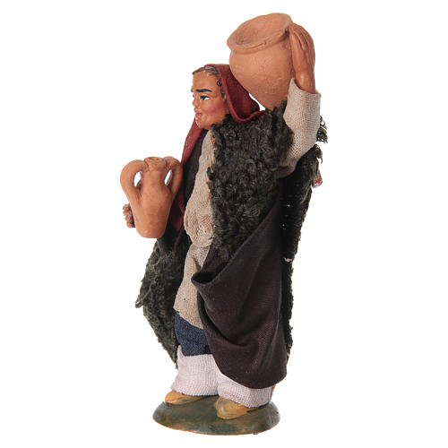 Neapolitan Nativity figurine, man carrying amphora, 10 cm 7