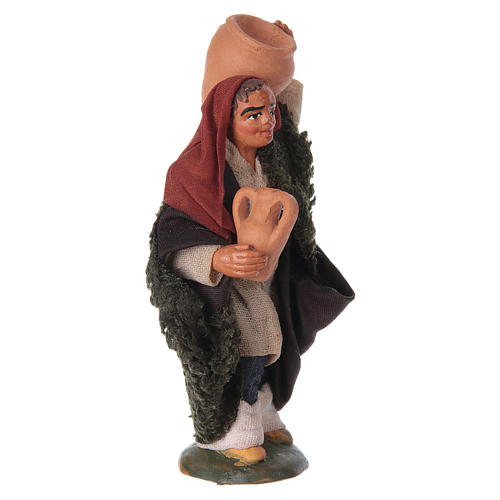 Neapolitan Nativity figurine, man carrying amphora, 10 cm 8