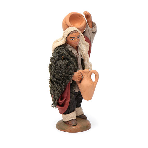 Neapolitan Nativity figurine, man carrying amphora, 10 cm 4