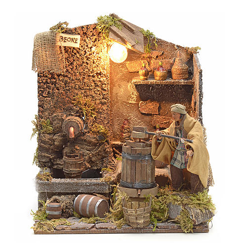 Animated Nativity scene figurine, wine press, 12 cm 1
