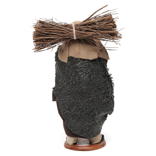 Homem com lenha 14 cm presépio terracota Nápoles 5