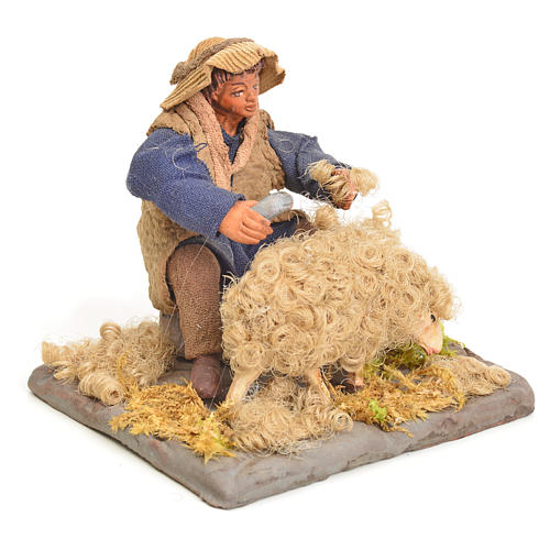 Neapolitan Nativity figurine, sheep shearer, 10 cm 2