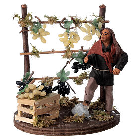 Neapolitan Nativity figurine, man harvesting grapes, 10 cm