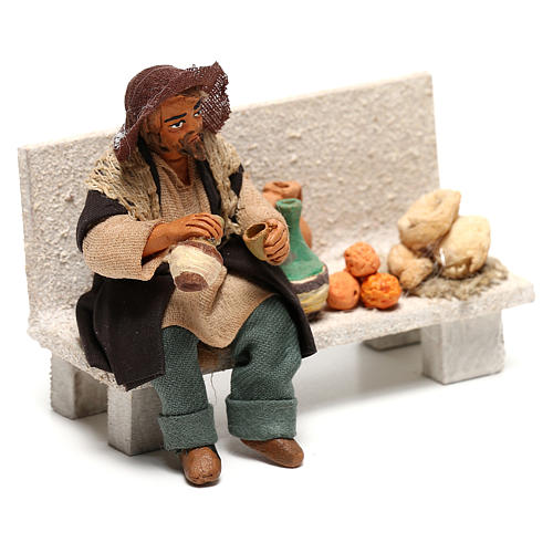 Neapolitan Nativity figurine, beggar, 10 cm 3