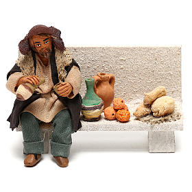 Neapolitan Nativity figurine, beggar, 10 cm