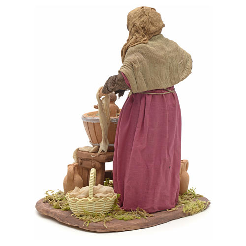 Neapolitan Nativity figurine, woman washing baby, 24 cm 3
