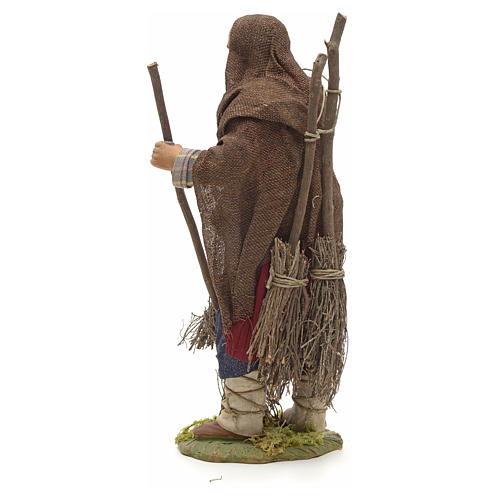 Neapolitan Nativity figurine, man with brooms, 24 cm 3