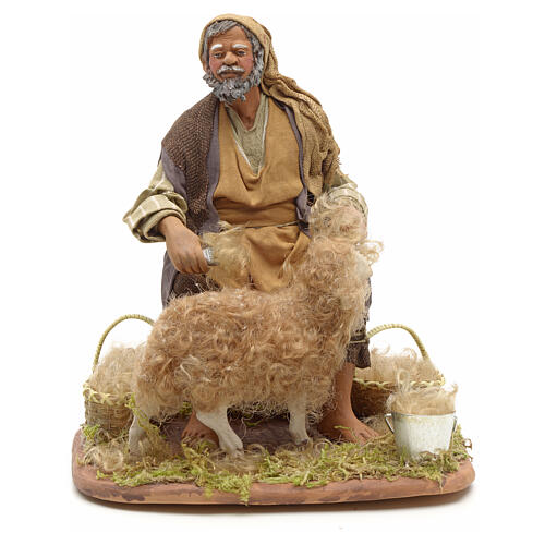 Tosquiador de ovelhas para presépio napolitano com figuras altura média 24 cm 2