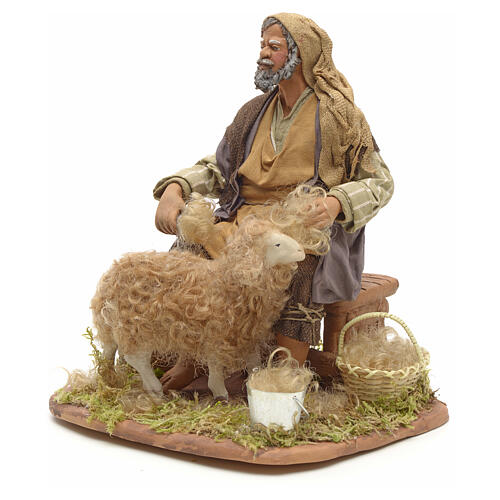 Tosquiador de ovelhas para presépio napolitano com figuras altura média 24 cm 3