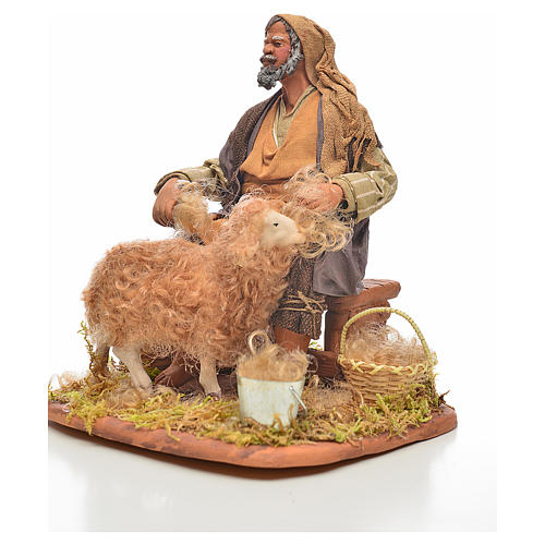 Neapolitan Nativity, sheep shearer, 24cm 2