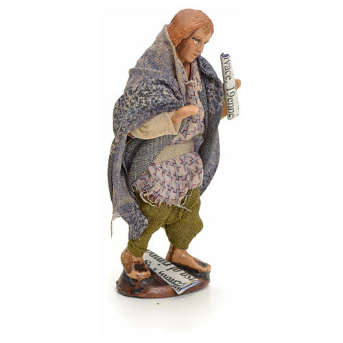 Neapolitan Nativity figurine, beggar with paper, 8 cm 2