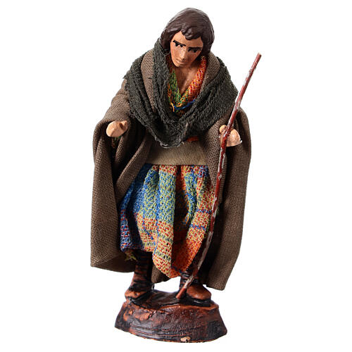 Neapolitan Nativity figurine, beggar with paper, 8 cm 1