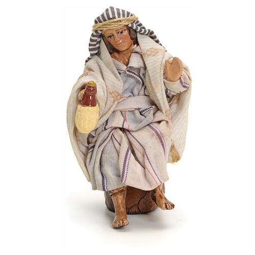 Neapolitan Nativity figurine, Arabian man with wine, 8 cm 1