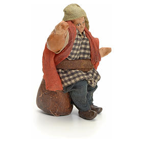 Neapolitan Nativity figurine, man with wine amphora, 8 cm