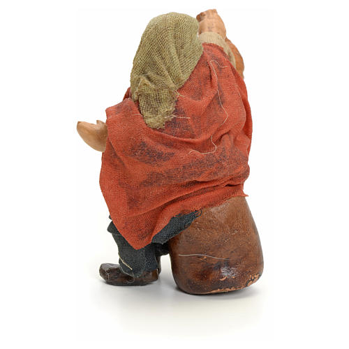 Neapolitan Nativity figurine, man with wine amphora, 8 cm 3