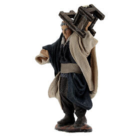 Neapolitan Nativity figurine, man carrying chair, 8 cm