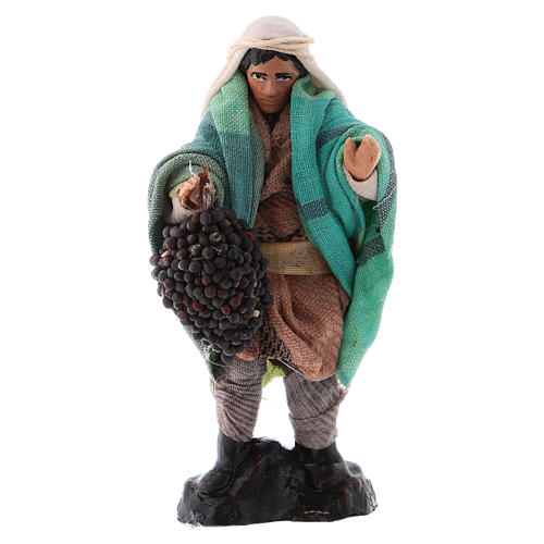 Neapolitan Nativity figurine, man with grapes, 8 cm 1