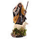 Neapolitan nativity figurine, shepherd with sheep, 8cm s1