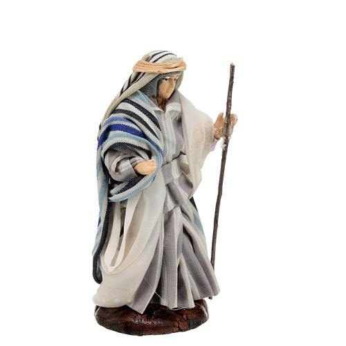 Neapolitan nativity figurine, Arabian man with stick, 8cm 3
