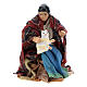 Neapolitan Nativity figurine, woman with cat, 8 cm s1