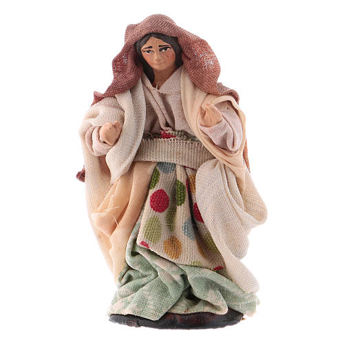 Neapolitan nativity figurine, walking woman, 8cm 1