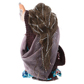 Neapolitan Nativity figurine, old lady with lantern, 8 cm