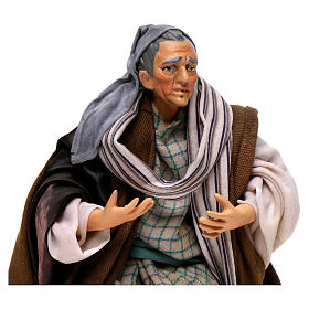 Neapolitan Nativity figurine, old man sitting, 18 cm