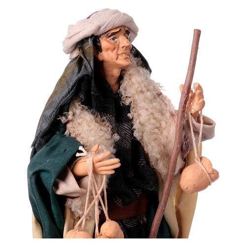 Neapolitan Nativity figurine, man with caciotta cheese, 18 cm 2